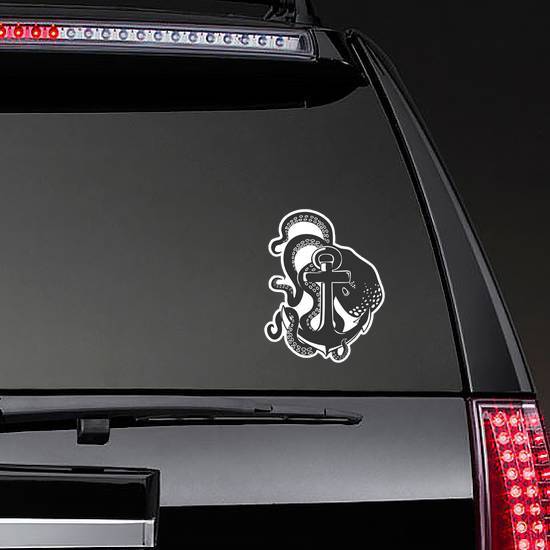 Anchor Wrapped With Giant Octopus Sticker example