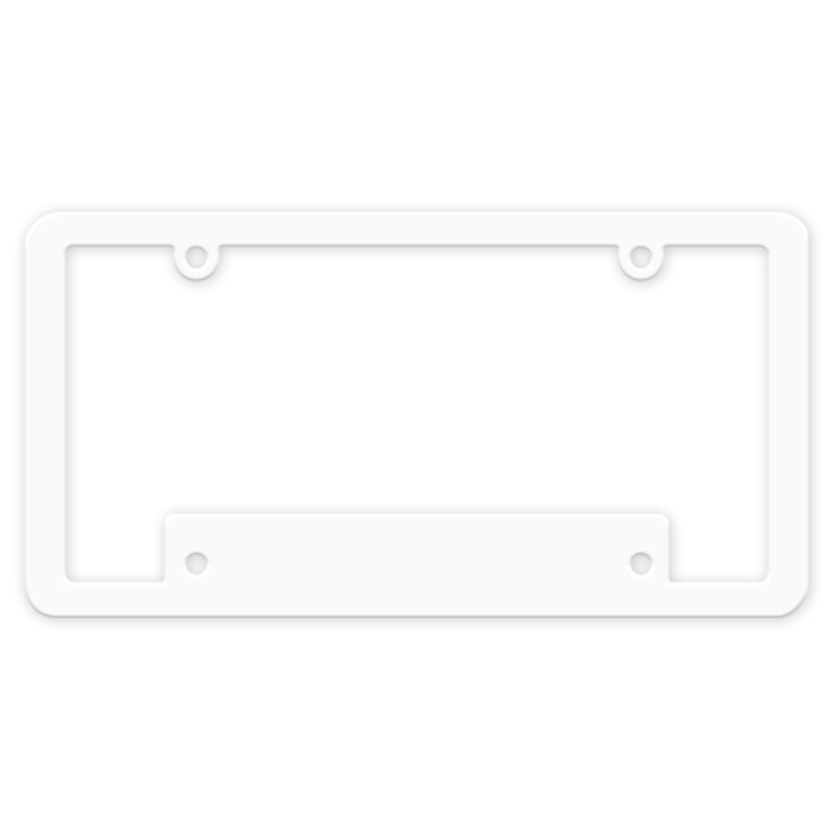 Blank Thin Top Wide Bottom White Plastic Frame