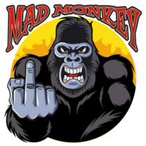 Angry Gorilla Showing Middle Finger "Bad Monkey" Sticker