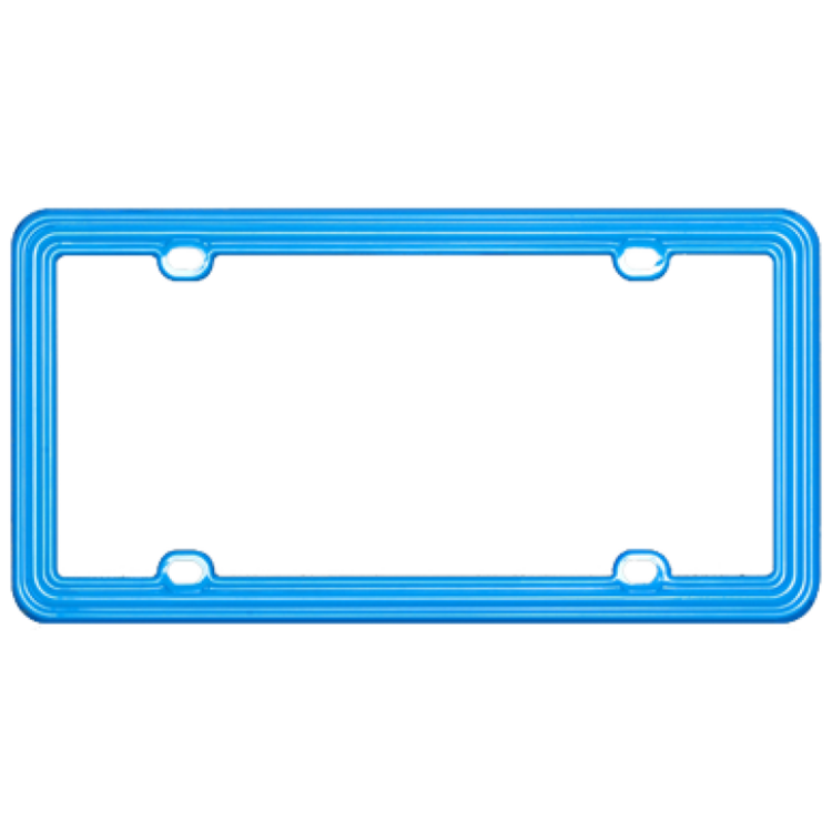Blue Green Plastic License Plate Frame