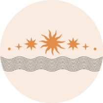 Bohemian Sun and Line Design Sticker