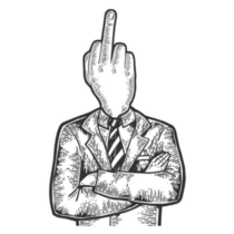 Businessman With Middle Finger Head Sticker