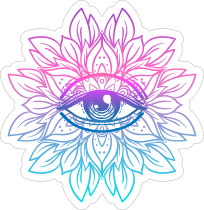 Colorful Lotus with Third Eye Mandala Boho Sticker