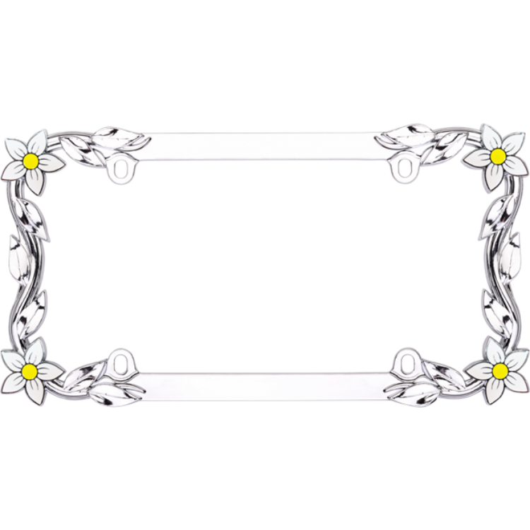 Daisy Chrome License Plate Frame