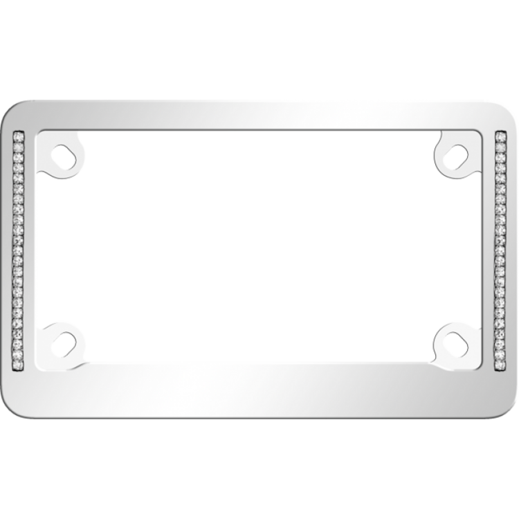 Diamond Neo Chrome Motorcycle Bling License Plate Frame