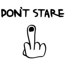 Don't Stare Middle Finger Lettering Sticker