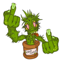 Funny Cactus Fucktus Middle Finger Sticker