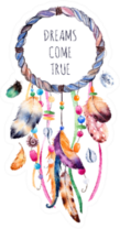 Hand Drawn Illustration Dreams Come True Boho Dreamcatcher Sticker
