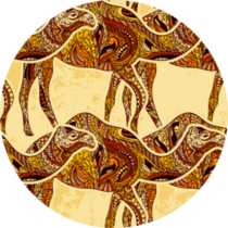 Pattern Camel Decorated With Oriental Ornaments Sticker