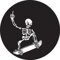 Skateboard Skeleton With Middle Finger Up Sticker
