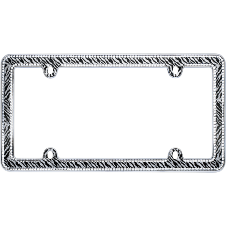 Sparkling Zebra Glitter License Plate Frame