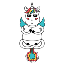 Unicorn Points His Middle Finger And Farts Rainbows Sticker