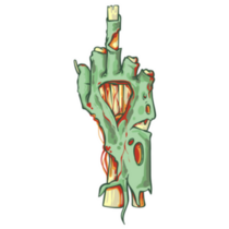 Zombie Hand With Middle Finger Sticker